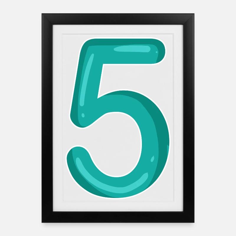 5 - Gerahmtes Poster (27 × 37 cm) - Schwarz