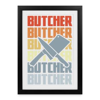 Boucher rétro - Affiche encadrée (27 × 37 cm) - noir - Devant