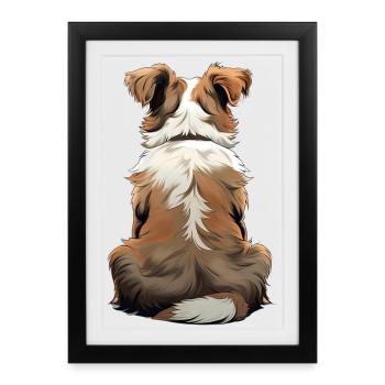 Australian Shepherd - Framed poster (27 × 37 cm) - black - Front