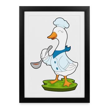 Cuisson du canard Cuillère à cuillère - Affiche encadrée (27 × 37 cm) - noir - Devant