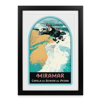 Senhor da Pedra Chapel, Miramar Beach - Framed poster (27 × 37 cm) - black - Front