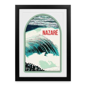 Waves of Nazaré, Surfing Paradise - Framed poster (27 × 37 cm) - black - Front
