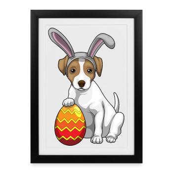 Oreilles de lapin de Pâques de chien - Affiche encadrée (27 × 37 cm) - noir - Devant