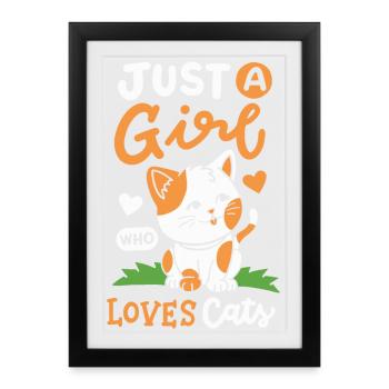 Katzen Katzenliebhaber - Gerahmtes Poster (27 × 37 cm) - Schwarz - Vorne