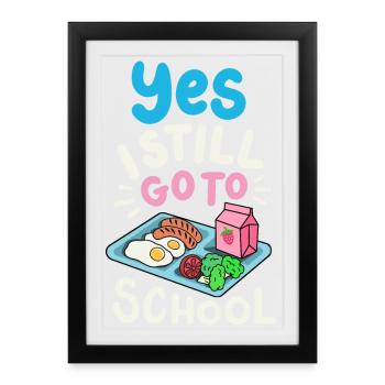 Schule Cafeteria-Crew - Gerahmtes Poster (27 × 37 cm) - Schwarz - Vorne