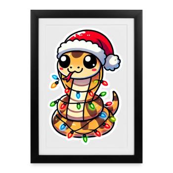 Christmas Snake Wrap - Framed poster (27 × 37 cm) - black - Front