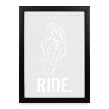 Superbike Supersport Motorcycle Biker Racing ride - Framed poster (27 × 37 cm) - black - Front