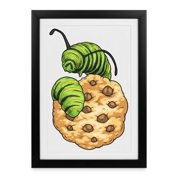 Biscuit chenille - Affiche encadrée (27 × 37 cm) - noir - Devant