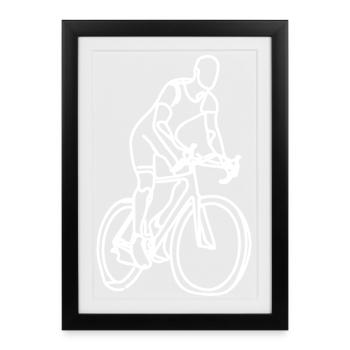 Cyclist Drawing - Framed poster (27 × 37 cm) - black - Front