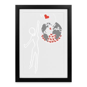 Donnez de l’amour - Affiche encadrée (27 × 37 cm) - noir - Devant
