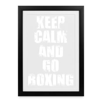 Stay calm and go boxing - Framed poster (27 × 37 cm) - black - Front