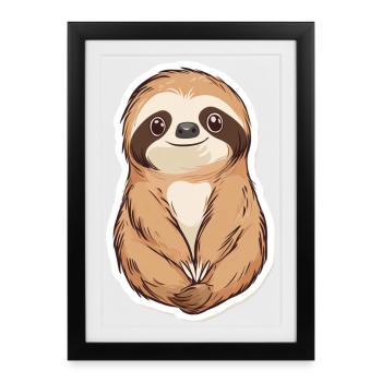 Sloth - Framed poster (27 × 37 cm) - black - Front