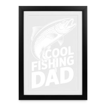 Fishing Father Illustration - Framed poster (27 × 37 cm) - black - Front