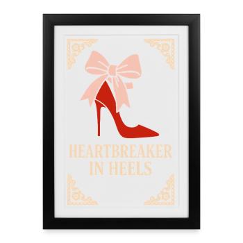 Coquette esthétique noeud motif girly pastel - Affiche encadrée (27 × 37 cm) - noir - Devant