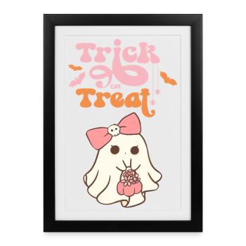 🎃 Trick or Treat – Kawaii Style 👻🍬 - Framed poster (27 × 37 cm) - black - Front