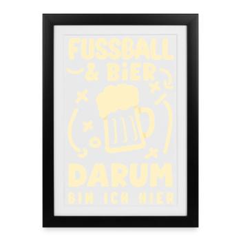Drôle de Football Football Fan Cadeau - Affiche encadrée (27 × 37 cm) - noir - Devant