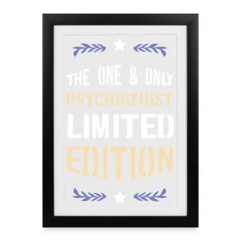 Le seul et unique psychiatre – Édition limitée - Affiche encadrée (27 × 37 cm) - noir - Devant