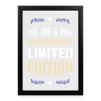 The One and Only Programmer Limited Edition - Gerahmtes Poster (27 × 37 cm) - Schwarz - Vorne
