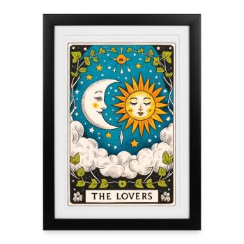 Lovers Tarot Sun Moon - Framed poster (27 × 37 cm) - black - Front