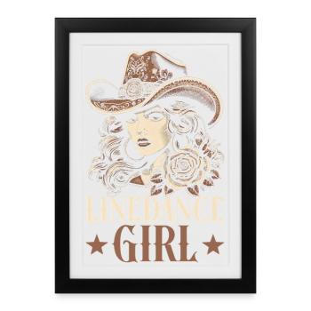 Danse en ligne Cowboy Danseuse en ligne Danse en ligne - Affiche encadrée (27 × 37 cm) - noir - Devant