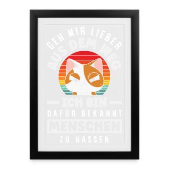 Get out of my way – I hate people - Framed poster (27 × 37 cm) - black - Front
