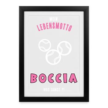 Boccia Joueur de boccia Joueur de bossia Boule - Affiche encadrée (27 × 37 cm) - noir - Devant