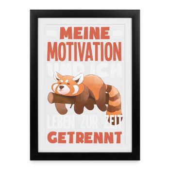 My motivation and I - currently separated - Framed poster (27 × 37 cm) - black - Front