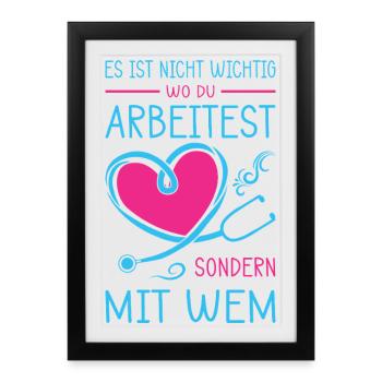 Infirmière Cadeaux Infirmière Infirmière Drôle - Affiche encadrée (27 × 37 cm) - noir - Devant