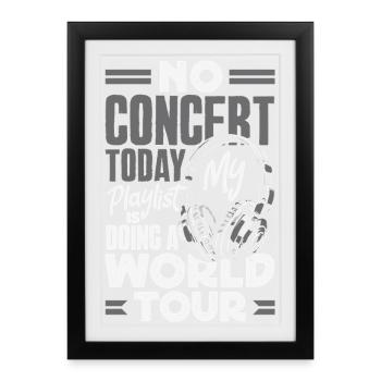 No concert today sad music - Framed poster (27 × 37 cm) - black - Front