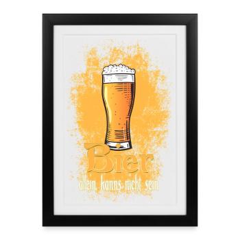 Beer Glass Saying - Framed poster (27 × 37 cm) - black - Front