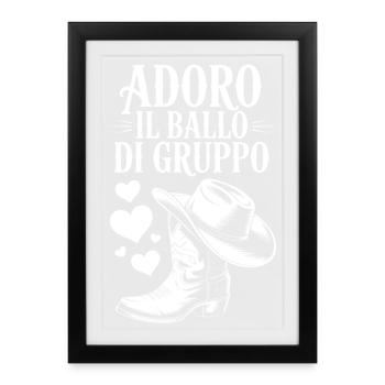 Danse de groupe Western Hearts - Affiche encadrée (27 × 37 cm) - noir - Devant