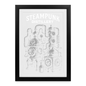 Steampunk Distillery - Framed poster (27 × 37 cm) - black - Front