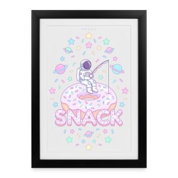 Astronaut Donut Snack - Framed poster (27 × 37 cm) - black - Front