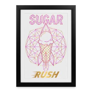 Fusée de glace Sugar Rush - Affiche encadrée (27 × 37 cm) - noir - Devant