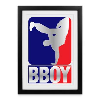 Breakdance B-Boy Streetdance Design Hip Hop Danse - Affiche encadrée (27 × 37 cm) - noir - Devant