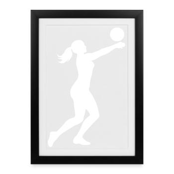 Volleyball Silhouette - Framed poster (27 × 37 cm) - black - Front