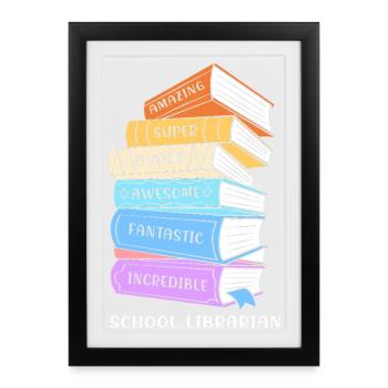 Reading Library Bookworm - Framed poster (27 × 37 cm) - black - Front