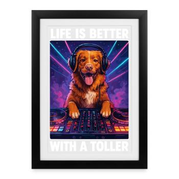 Nova Scotia Great DJ Dog Funny Positive Gift - Framed poster (27 × 37 cm) - black - Front