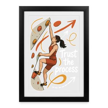 Bouldering Shirt Women – Trust the Process - Framed poster (27 × 37 cm) - black - Front