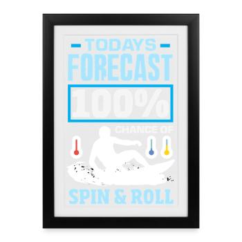 Surfeur Surfeur Bodyboarder - Affiche encadrée (27 × 37 cm) - noir - Devant
