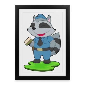 Police des Sandwichs des Policiers Laveurs - Affiche encadrée (27 × 37 cm) - noir - Devant