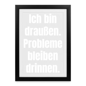Outdoor Dicton Grand Format - Affiche encadrée (27 × 37 cm) - noir - Devant