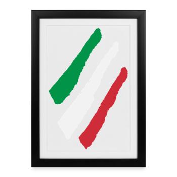 Drapeau italien - Affiche encadrée (27 × 37 cm) - noir - Devant