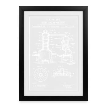 Vintage Distillation Patent Blueprint - Framed poster (27 × 37 cm) - black - Front