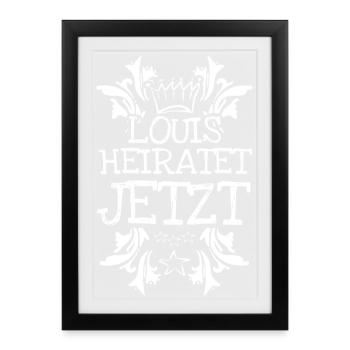 Cadeau pour Louis - Affiche encadrée (27 × 37 cm) - noir - Devant