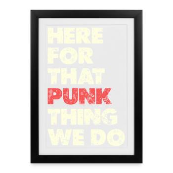 Ici pour ce truc punk : faute de frappe - Affiche encadrée (27 × 37 cm) - noir - Devant