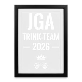 Bachelor Party TrinkTeam 2026 Kronen Bier - Framed poster (27 × 37 cm) - black - Front