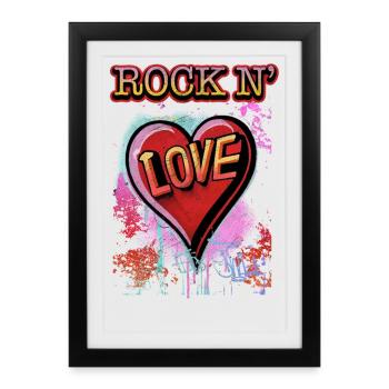 Rock’n Love - Affiche encadrée (27 × 37 cm) - noir - Devant