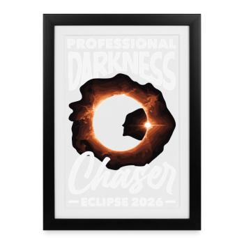 Solar eclipse 2026, August 12 - Framed poster (27 × 37 cm) - black - Front