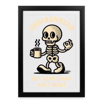 Undiagnosed Skeleton Mug Tee - Framed poster (27 × 37 cm) - black - Front
